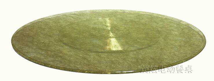 金色夾絲玻璃轉盤(pán)，酒店高檔餐桌轉盤(pán)